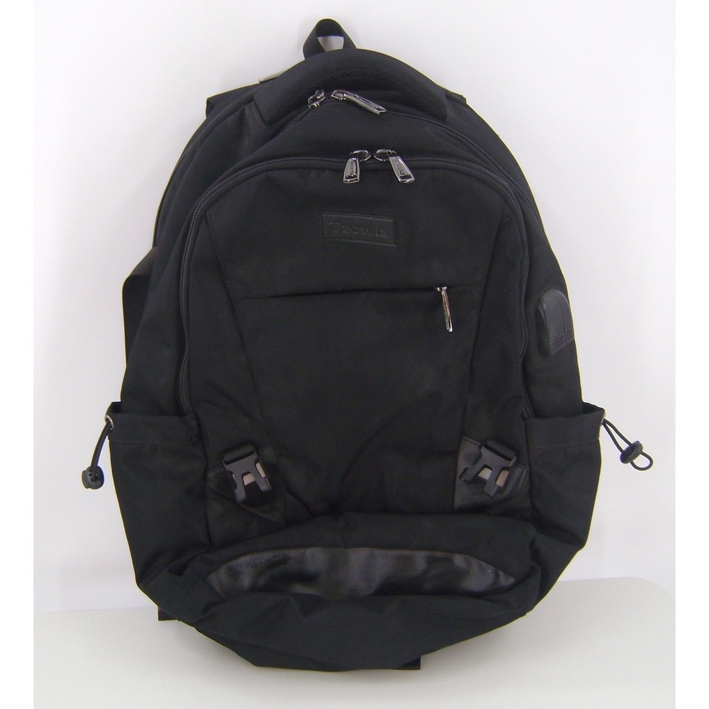 Tzowla Business Laptop Backpack Black Travel School Bag with USB Charging Port